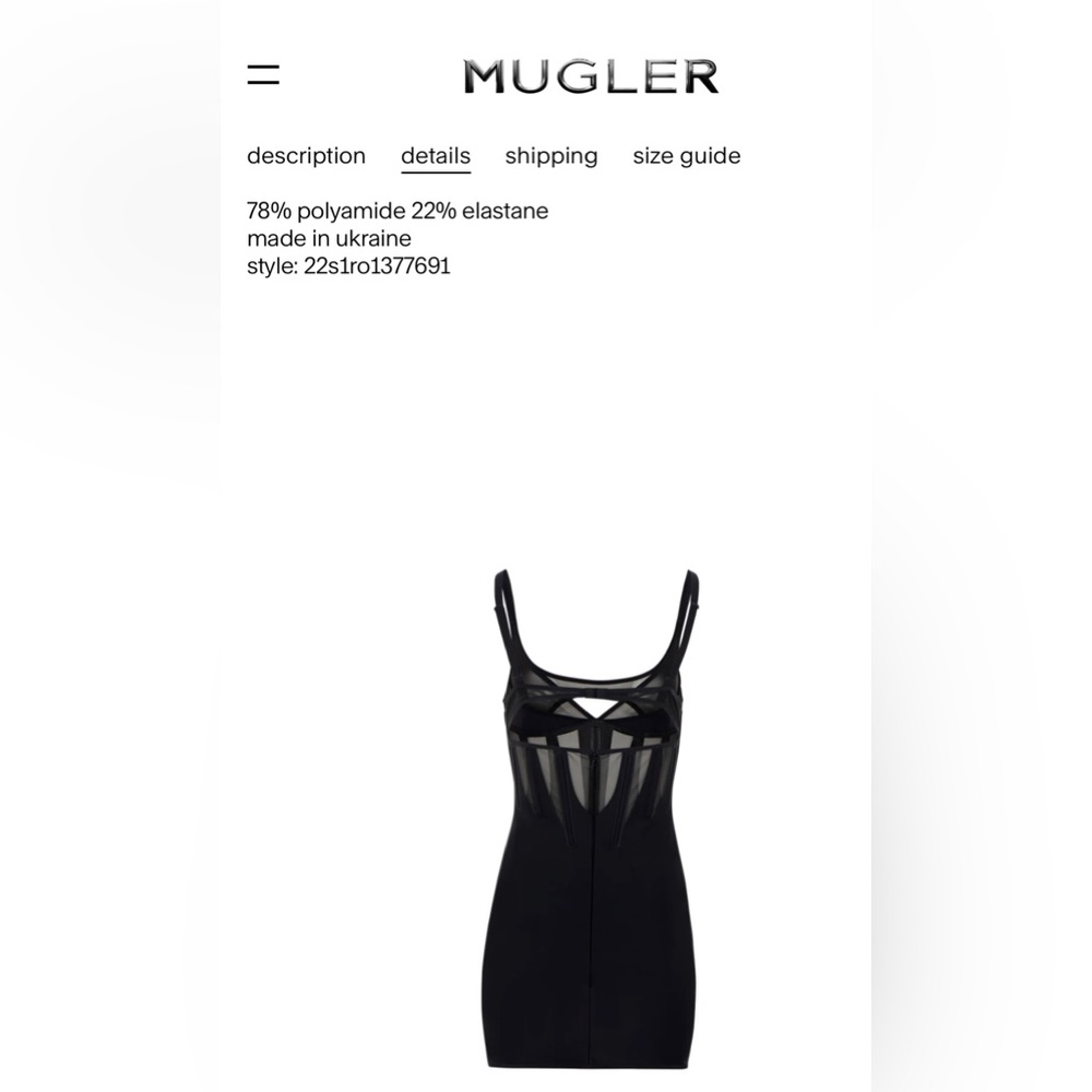 NWT Mugler H&M Corset-Style Mini Dress Black